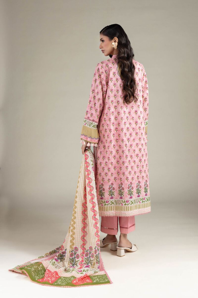 Printed | Cambric | V-Neck 3-Piece Suit | USD 65.00