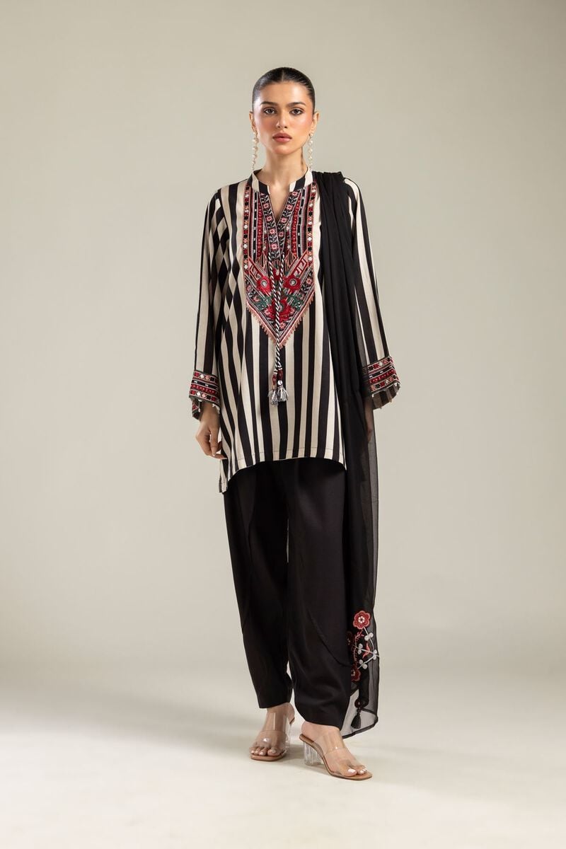 Embroidered | Raw Silk | Black Solid Shalwar | USD 30.00