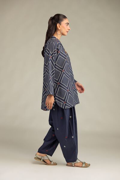 Printed | Cambric | Navy Printed Shalwar | USD 30.00