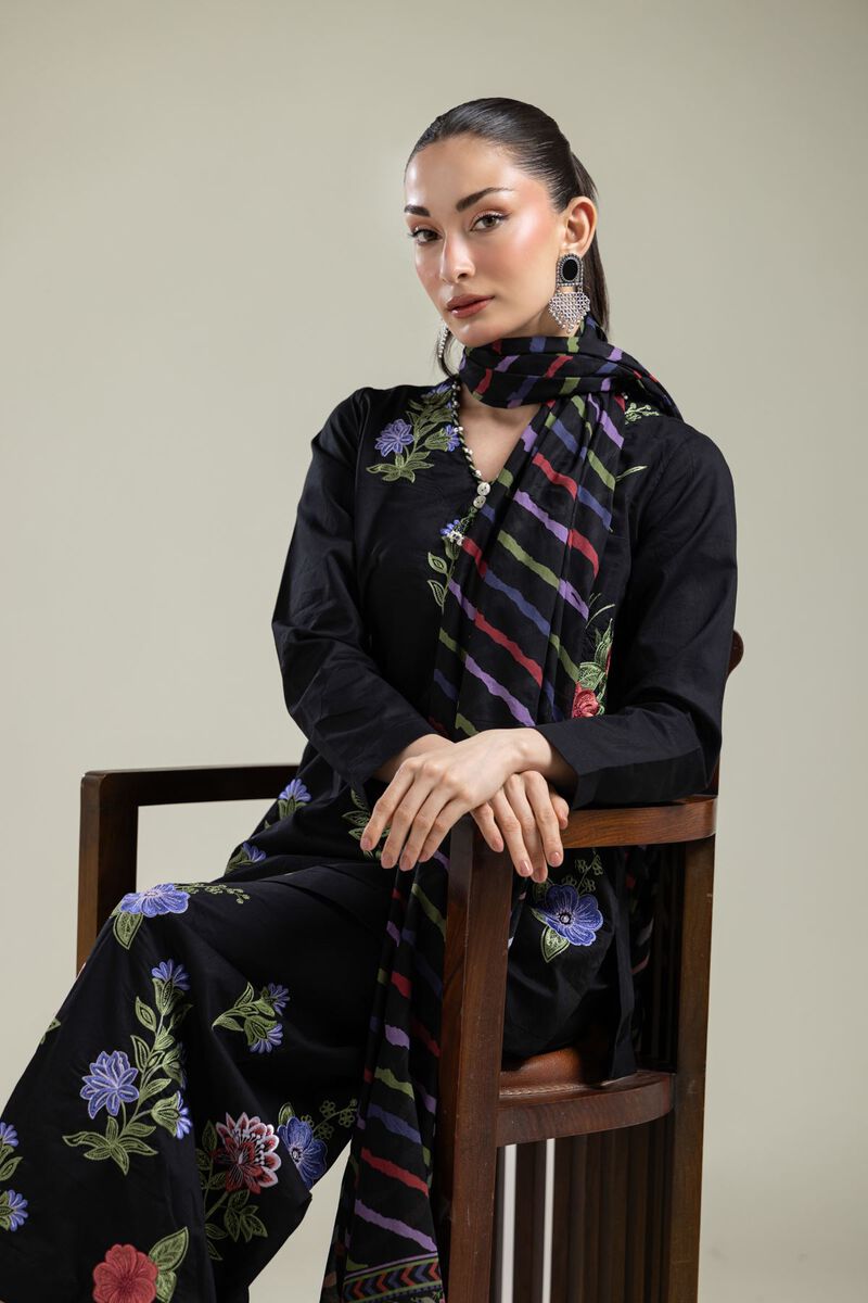 Embroidered | Lawn | Black Lawn Dupatta | USD 25.00