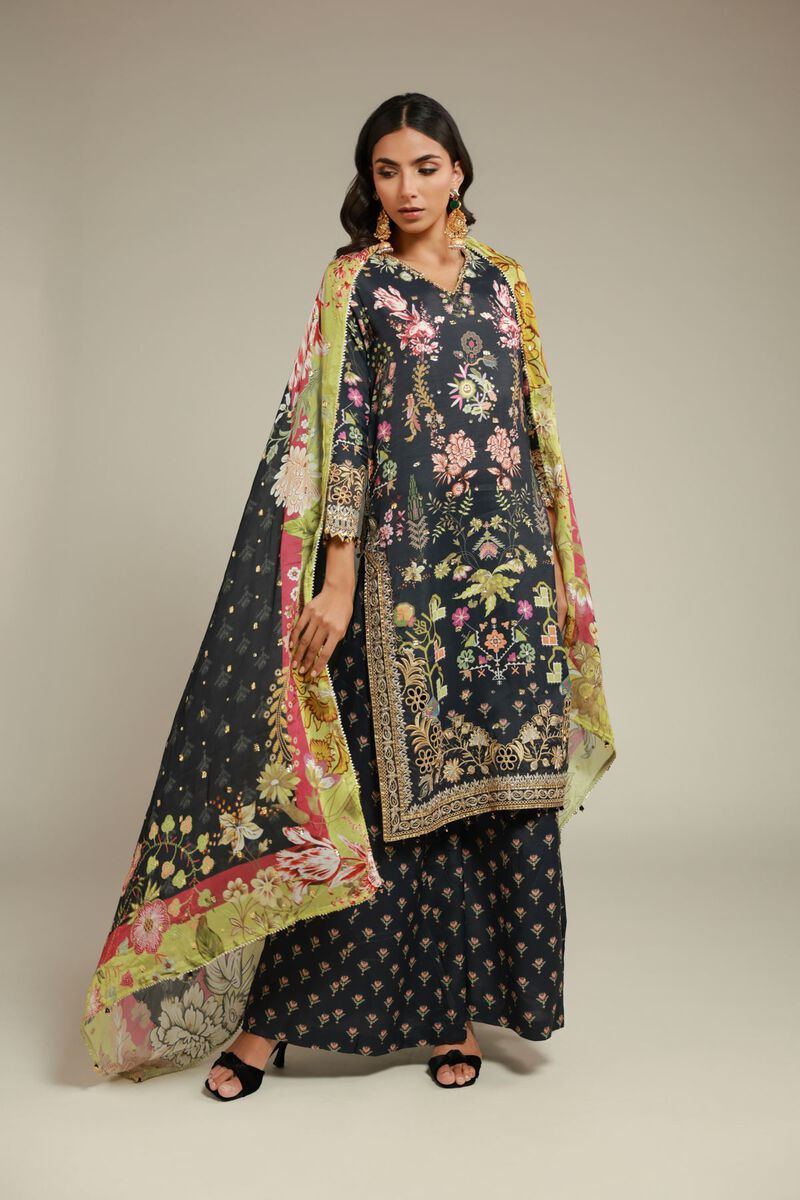 Embroidered | Raw Silk | 3 Piece Co-ord Set | USD 145.00