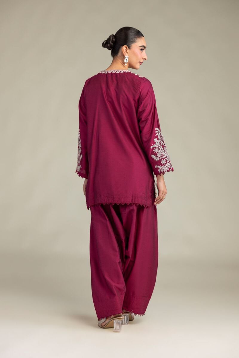 Printed | Raw Silk | Silk V-Neck Kurta | USD 55.00