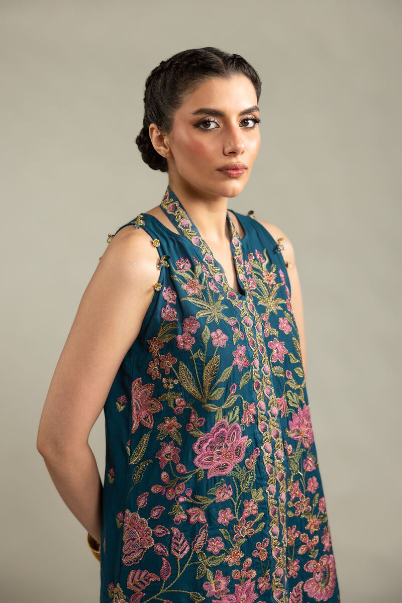 Embroidered | Raw Silk | Sleeveless 2-Piece Co-ord | USD 125.00