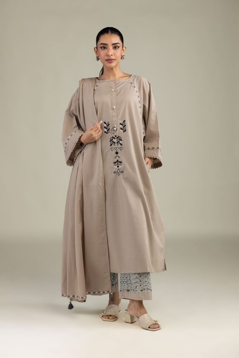 Textured Lawn | Embroidered | Beige Lawn Dupatta | USD 30.00
