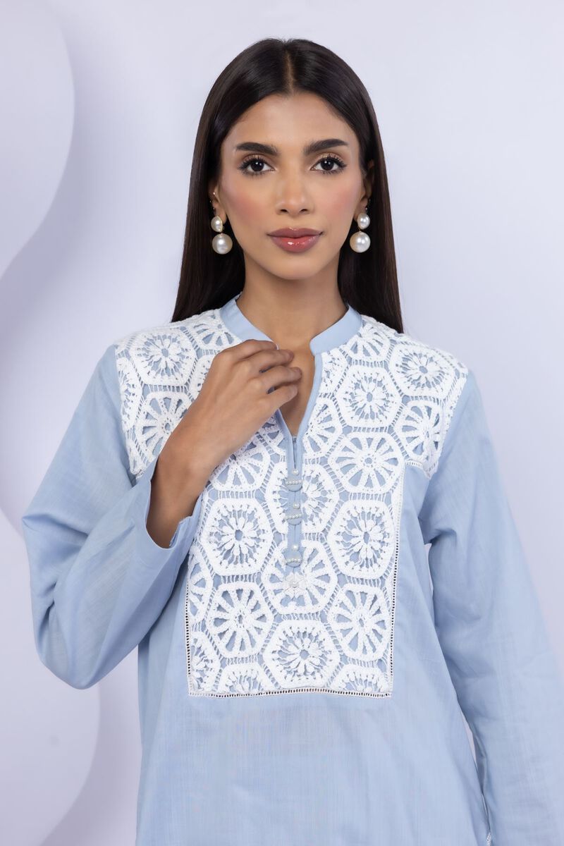 Embroidered | Crosshatch Poplin | Kurta | USD 17.50