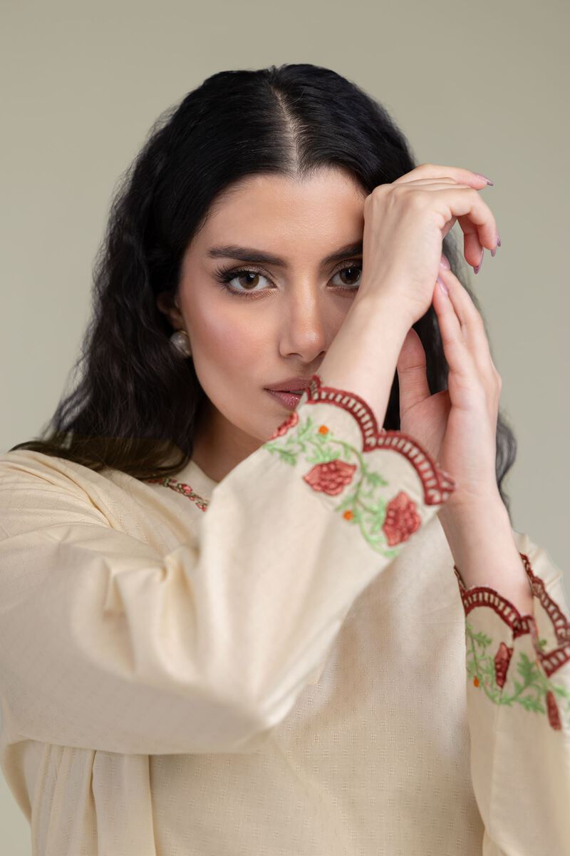 Embroidered | Cotton Dobby | Floral Cotton Kurta | USD 40.00