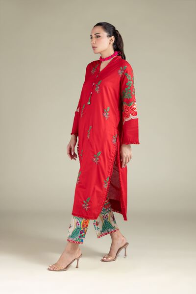 Embroidered | Cambric | Floral Regular Pants | USD 25.00