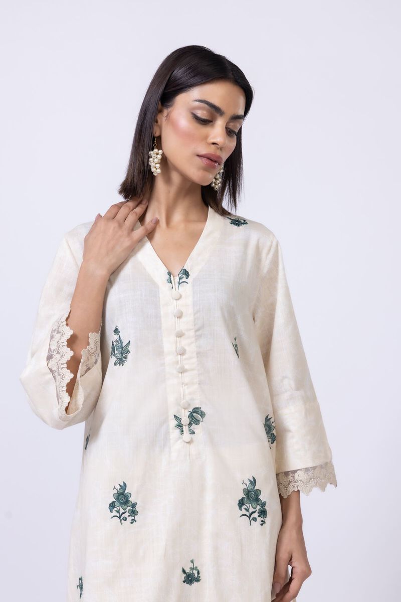 Embroidered | Crosshatch Poplin | Kurta | null