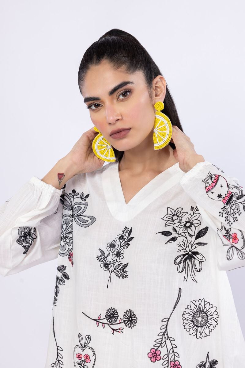 Embroidered | Crosshatch Poplin | Kurta | USD 15.00