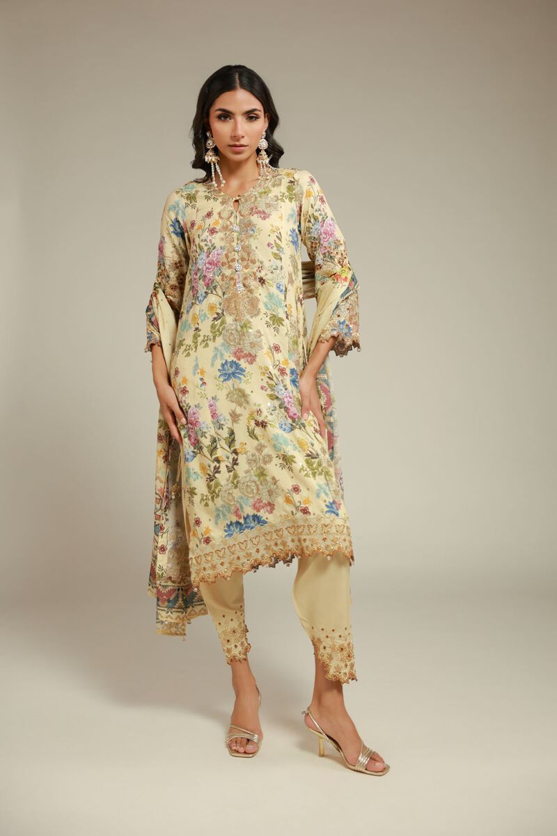 Embroidered | Raw Silk | 3 Piece Co-ord Set | USD 145.00