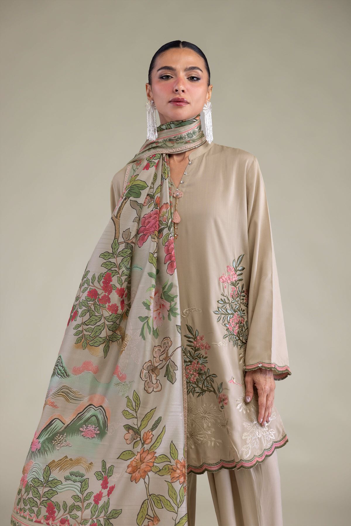 Buy Band Collar Kurta | 55.00 USD | 2-26-206-A-A1-VG_MULTI