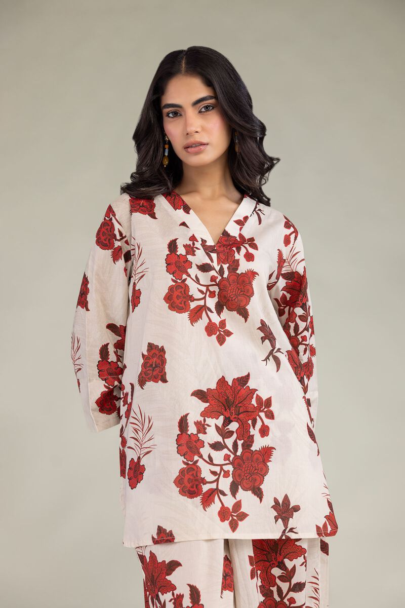Printed | Cambric | Floral V-Neck Tunic | USD 35.00