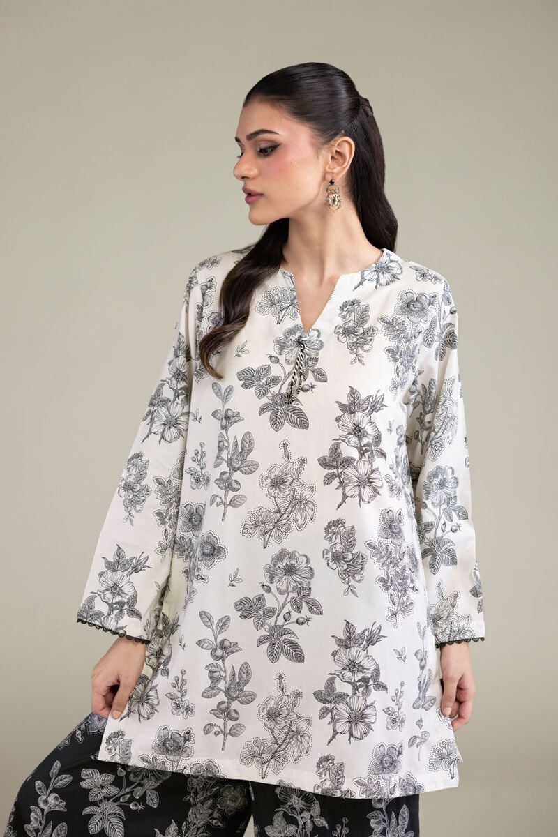 Printed | Cotton Viscose | Floral V-Neck Kurta | USD 35.00