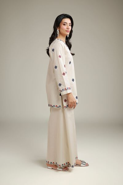 Embroidered | Cambric | Wide Cambric Pants | USD 30.00
