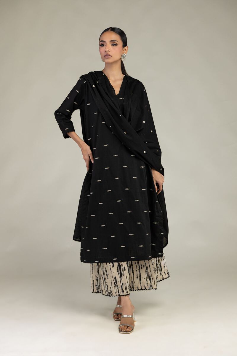 Textured Lawn | Embroidered | Black Lawn Dupatta | USD 35.00
