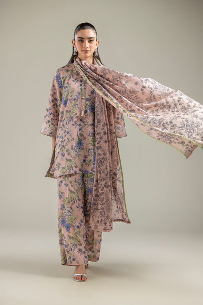 Embroidered | Lawn | Peach Lawn Dupatta | USD 25.00