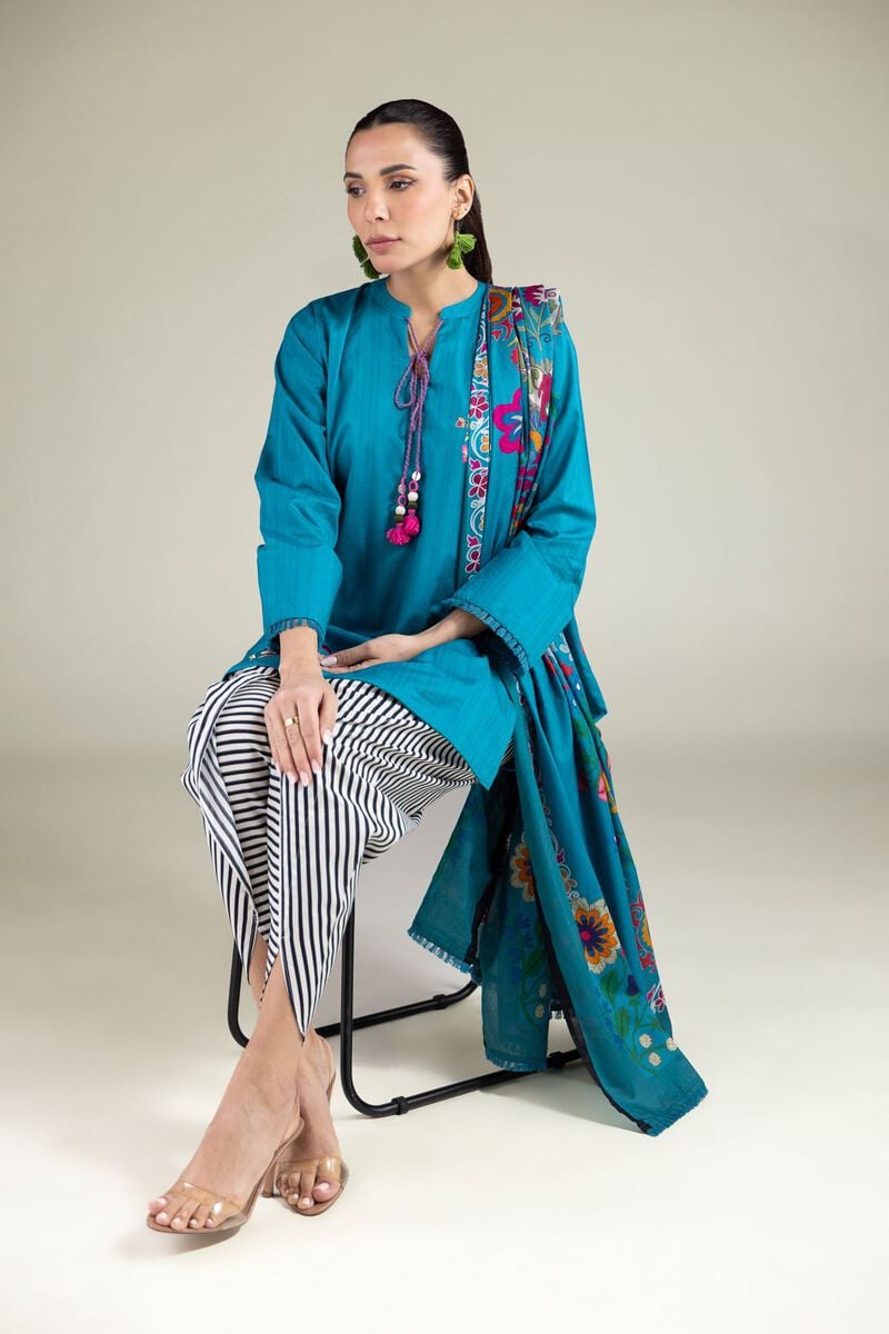 Embroidered | Cotton Net | Floral Fringe Dupatta | USD 25.00