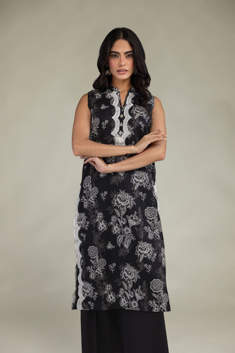 Embroidered | Cambric | Black Cambric Kurta | USD 40.00