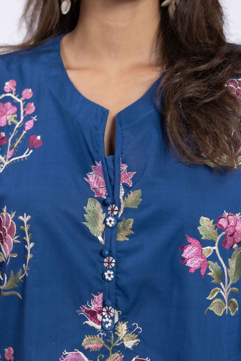 Embroidered | Crosshatch Poplin | Kurta | USD 17.50