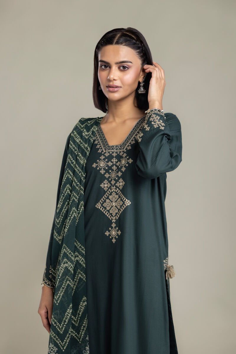 Embroidered | Raw Silk | 3-Piece Tailored Set | USD 105.00