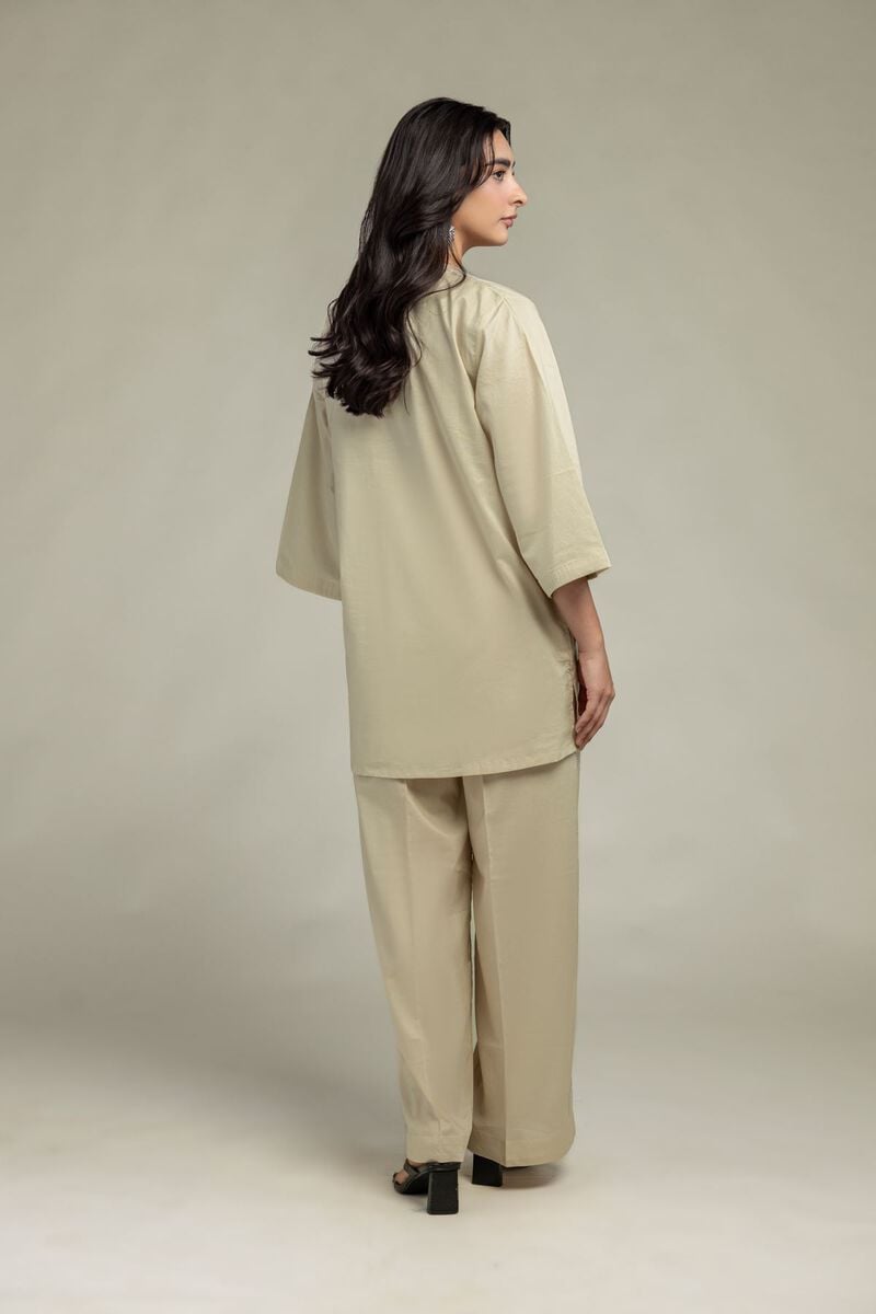 Cambric | Floral Beige Kurta | USD 40.00