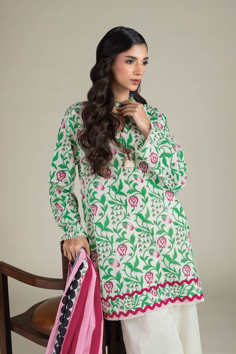Printed | Cambric | 3-Piece Floral Suit | USD 65.00