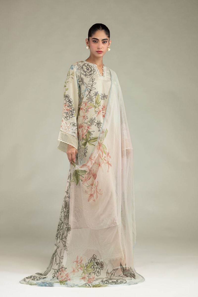 Embroidered | Chiffon | Floral Chiffon Dupatta | USD 30.00