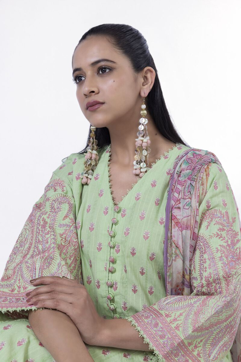 Embroidered | Textured Cotton | Tailored 3 Piece | USD 42.50