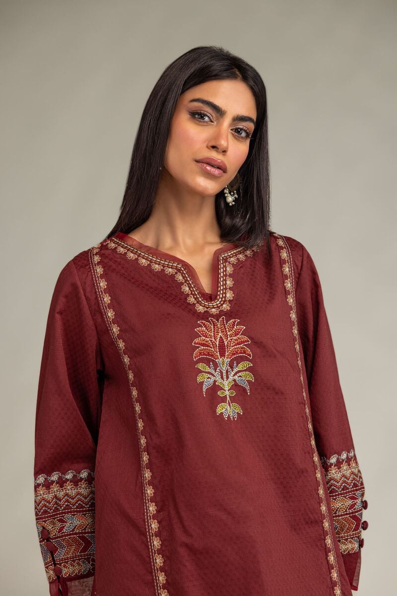 Embroidered | Cotton Dobby | Floral Cotton Kurta | USD 45.00
