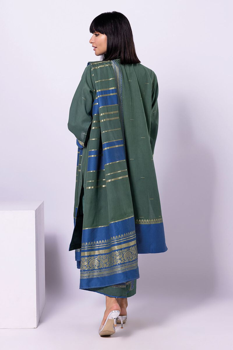 Dyed | Cotton Brosha Jacquard | Fabrics 3 Piece | null