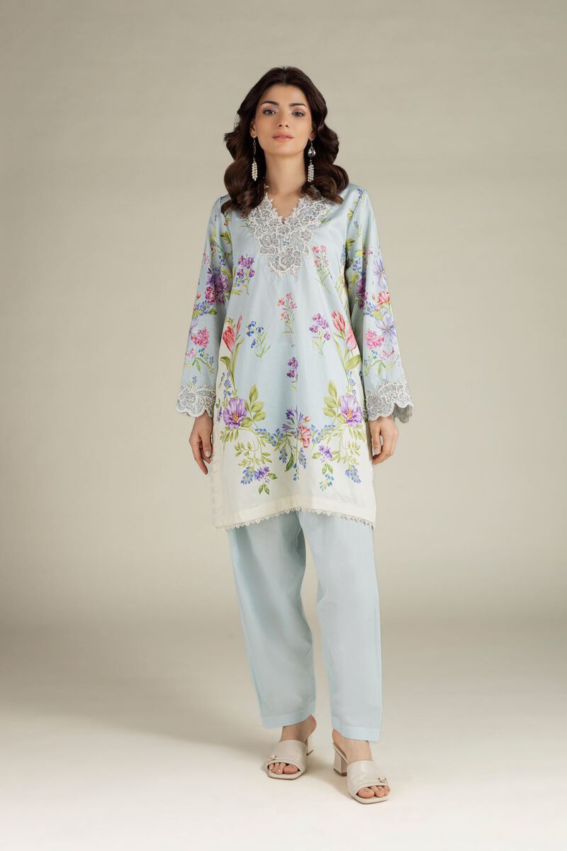 Embroidered | Satin | Tailored 2 Piece | Top and Bottom | USD 60.00