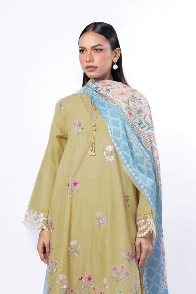 Embroidered | Cotton Dobby | Tailored 3 Piece | USD 75.00