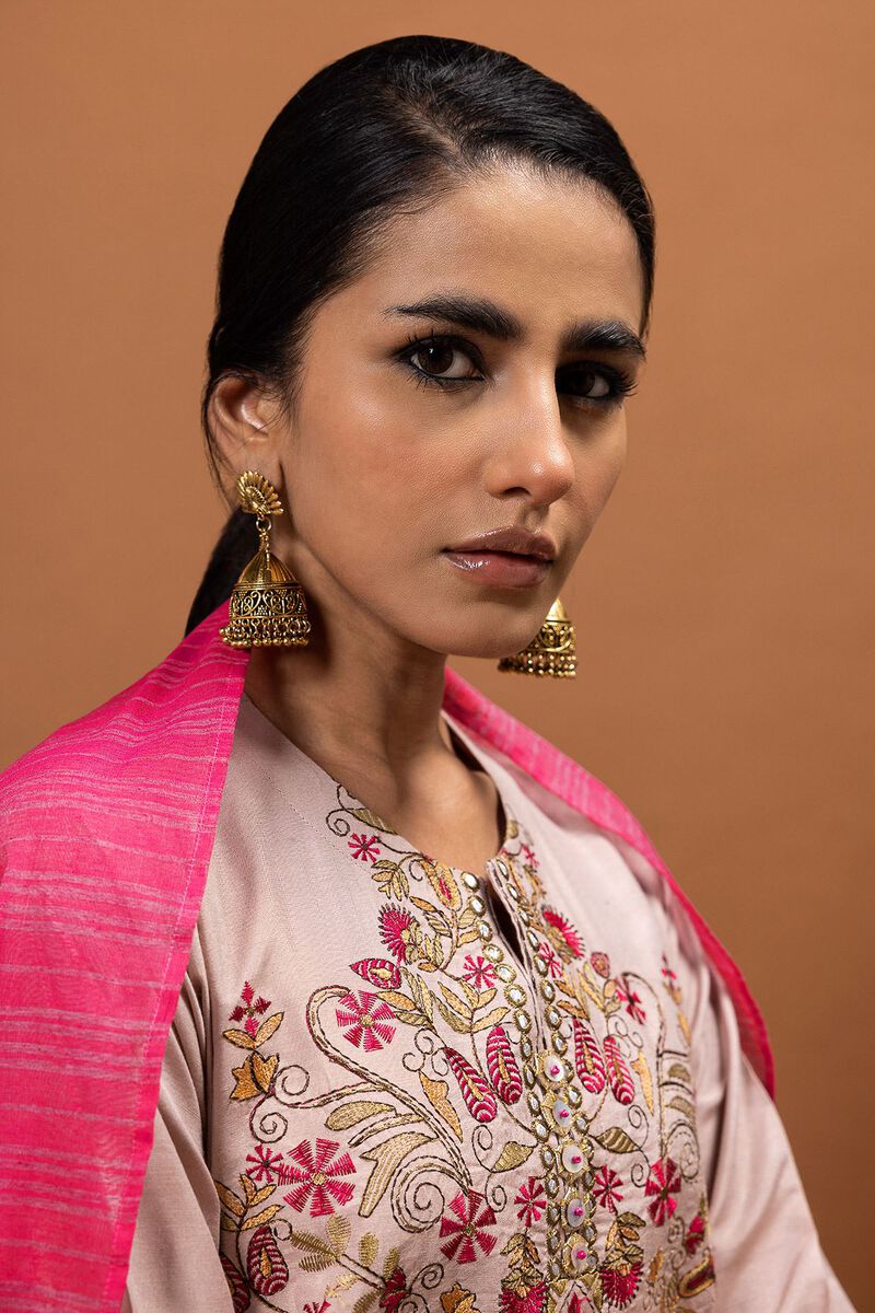 Embroidered | Dull Raw Silk | Fabrics 3 Piece | null