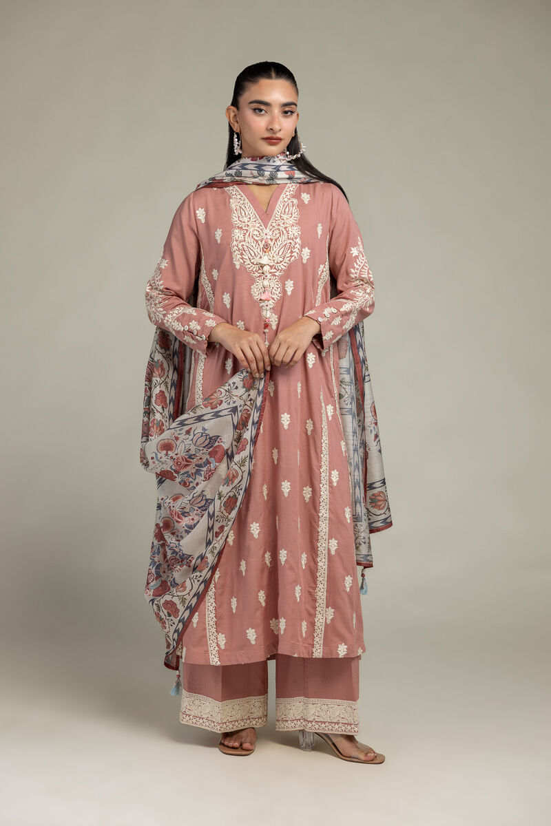 Embroidered  | Polyester Silk | Floral Silk Dupatta | USD 30.00