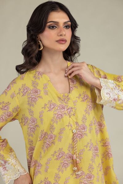 Embroidered | Lawn | Yellow Lawn Kurta | USD 40.00