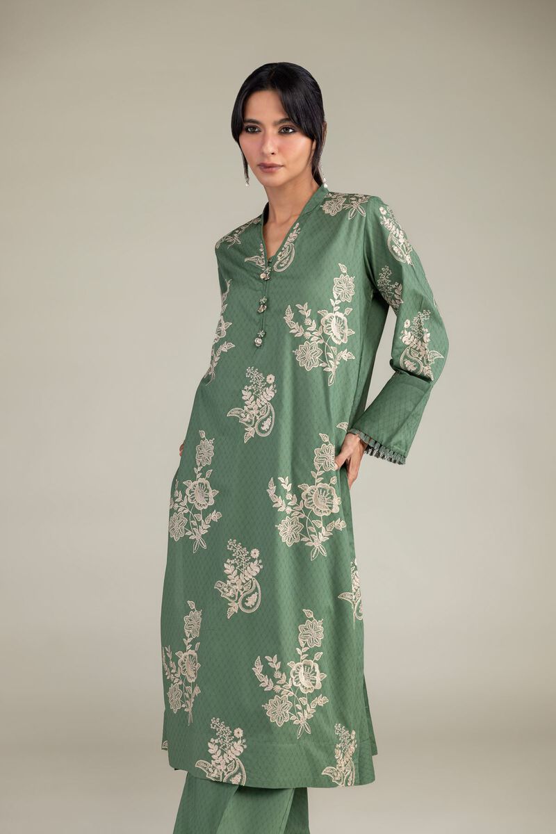 Embroidered | Cotton Dobby | Floral Cotton Kurta | USD 45.00