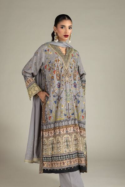 Embroidered | Raw Silk | 3 Piece Co-ord Set | USD 50.00