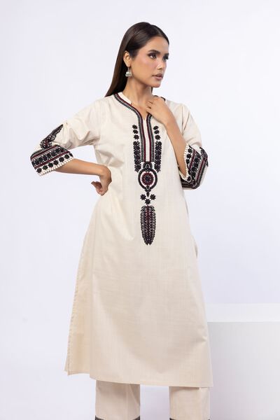 Embroidered | Crosshatch Poplin | Kurta | USD 25.00