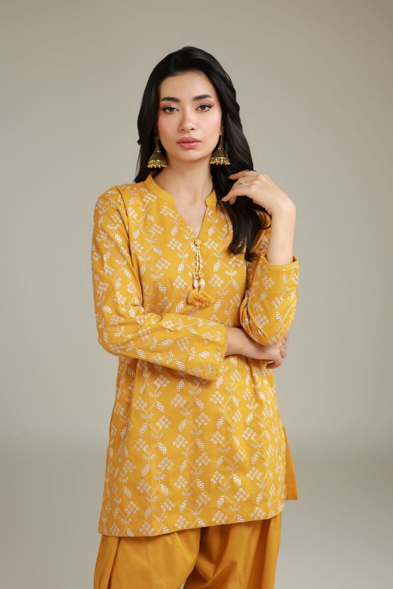 Embroidered | Cambric | Cambric V-Neck Kurta | USD 40.00