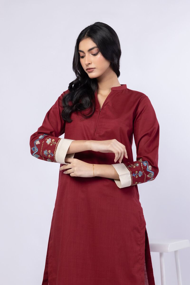 Embroidered | Crosshatch Poplin | Kurta | USD 15.00