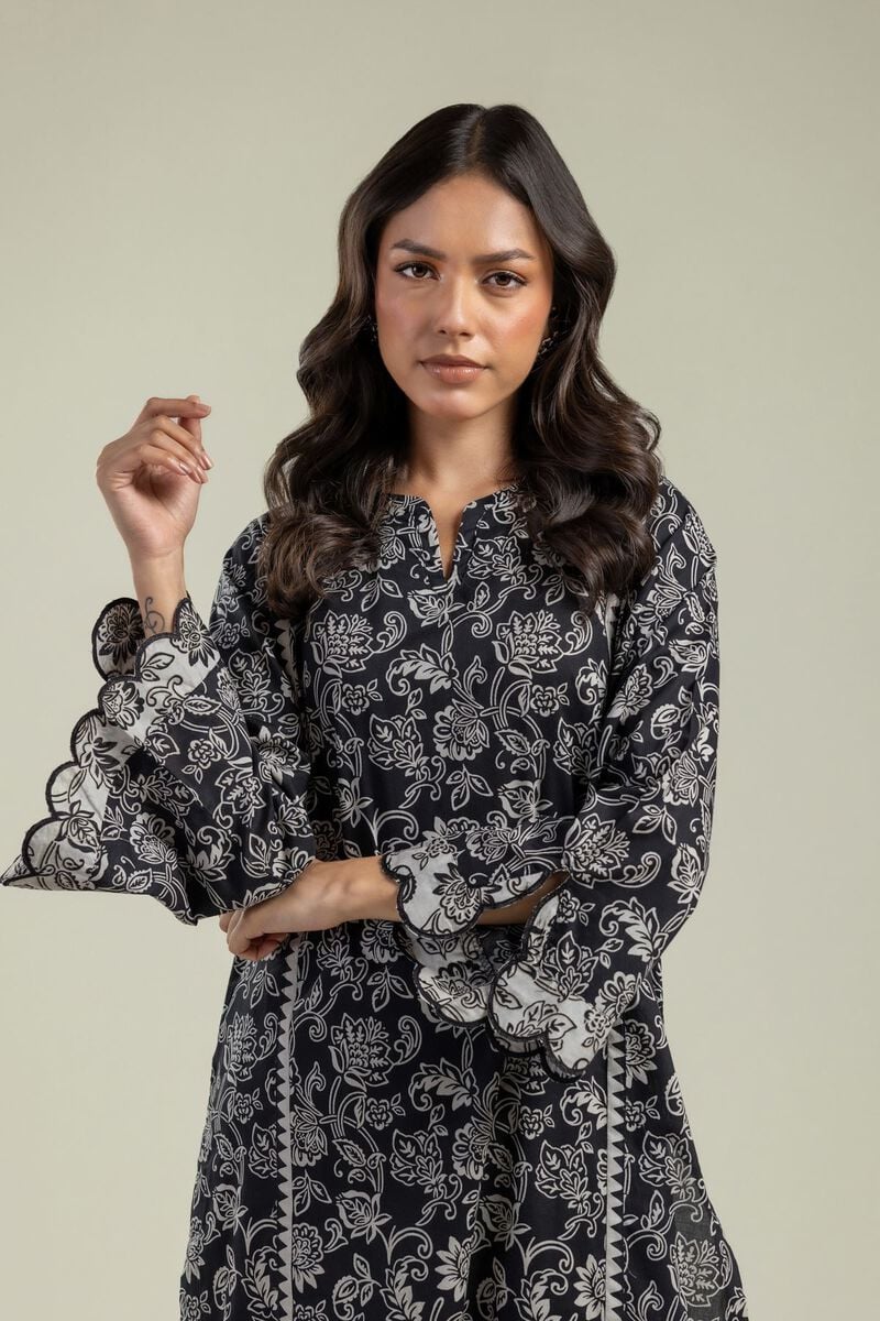Printed | Cambric | Black Cambric Kurta | USD 30.00