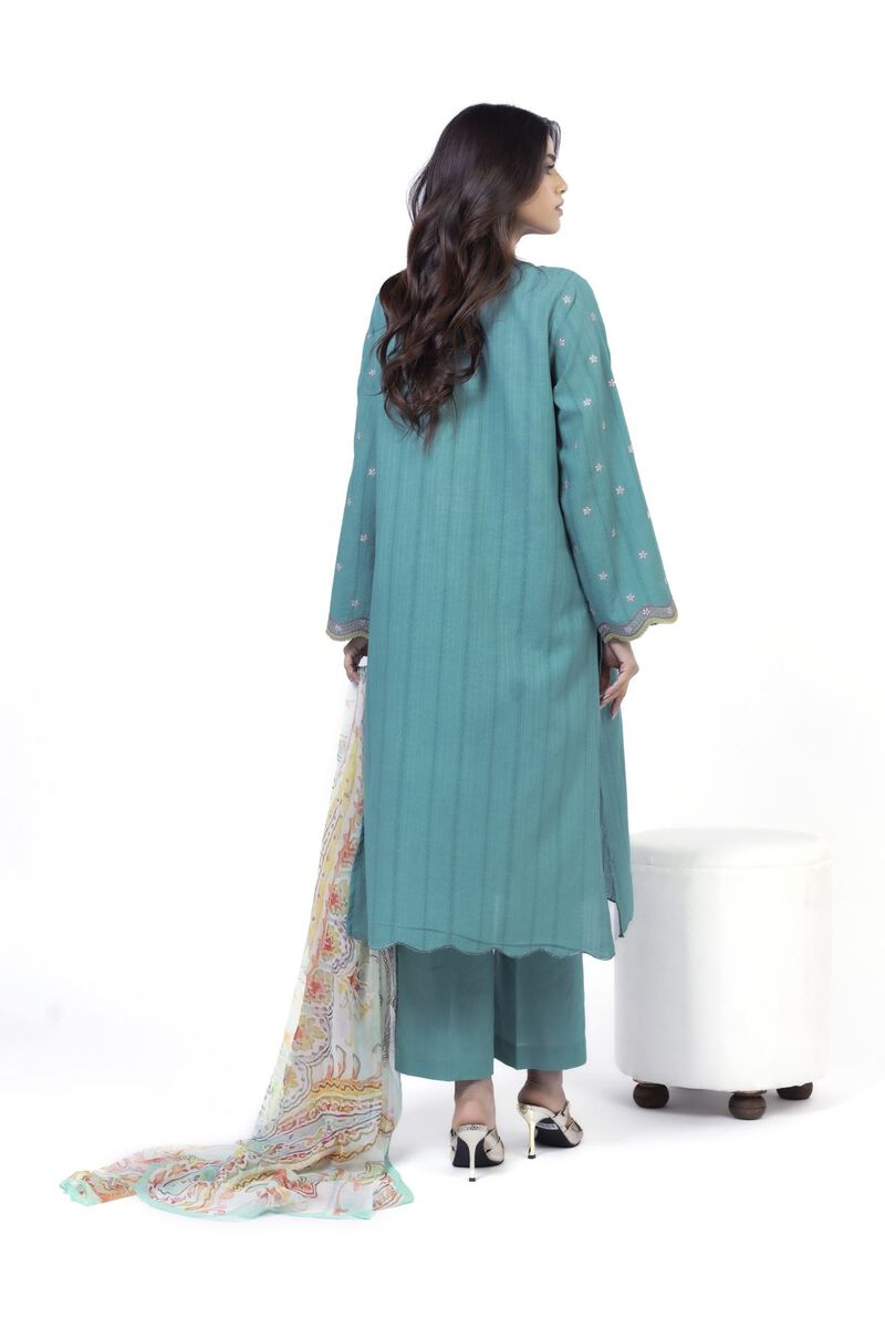 Embroidered | Textured Cotton | Tailored 3 Piece | USD 32.50