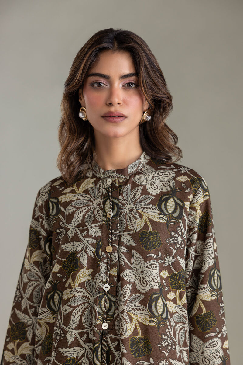 Printed | Light Khaddar | Longline Printed Kurta | USD 35.00