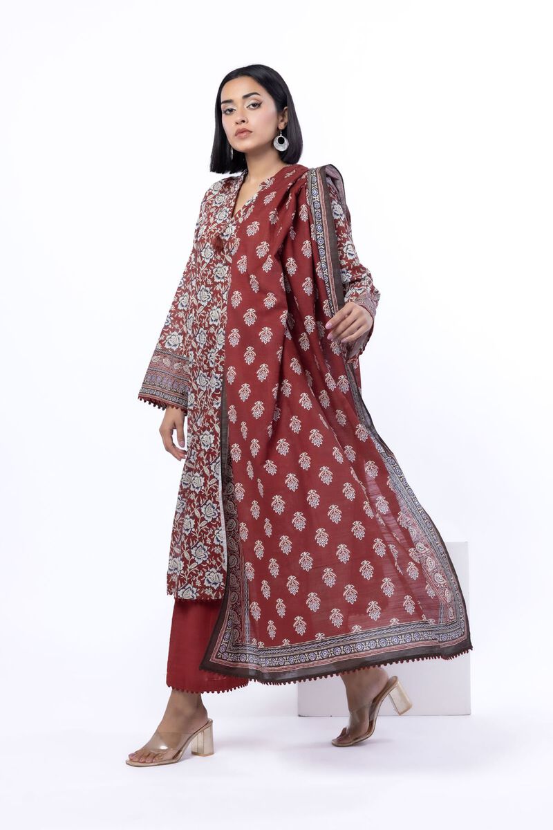 Printed | Textured Cotton | Tailored 3 Piece | USD 45.00