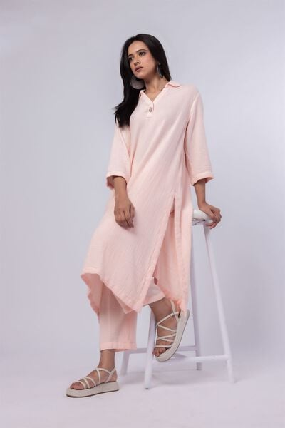 Dyed | Cheese Cloth | Kurta | USD 35.00