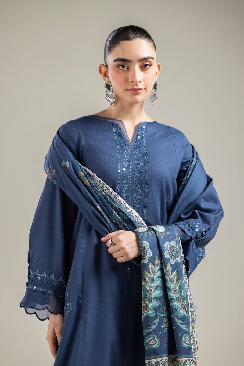 Embroidered | Lawn | Navy Lawn Dupatta | USD 25.00
