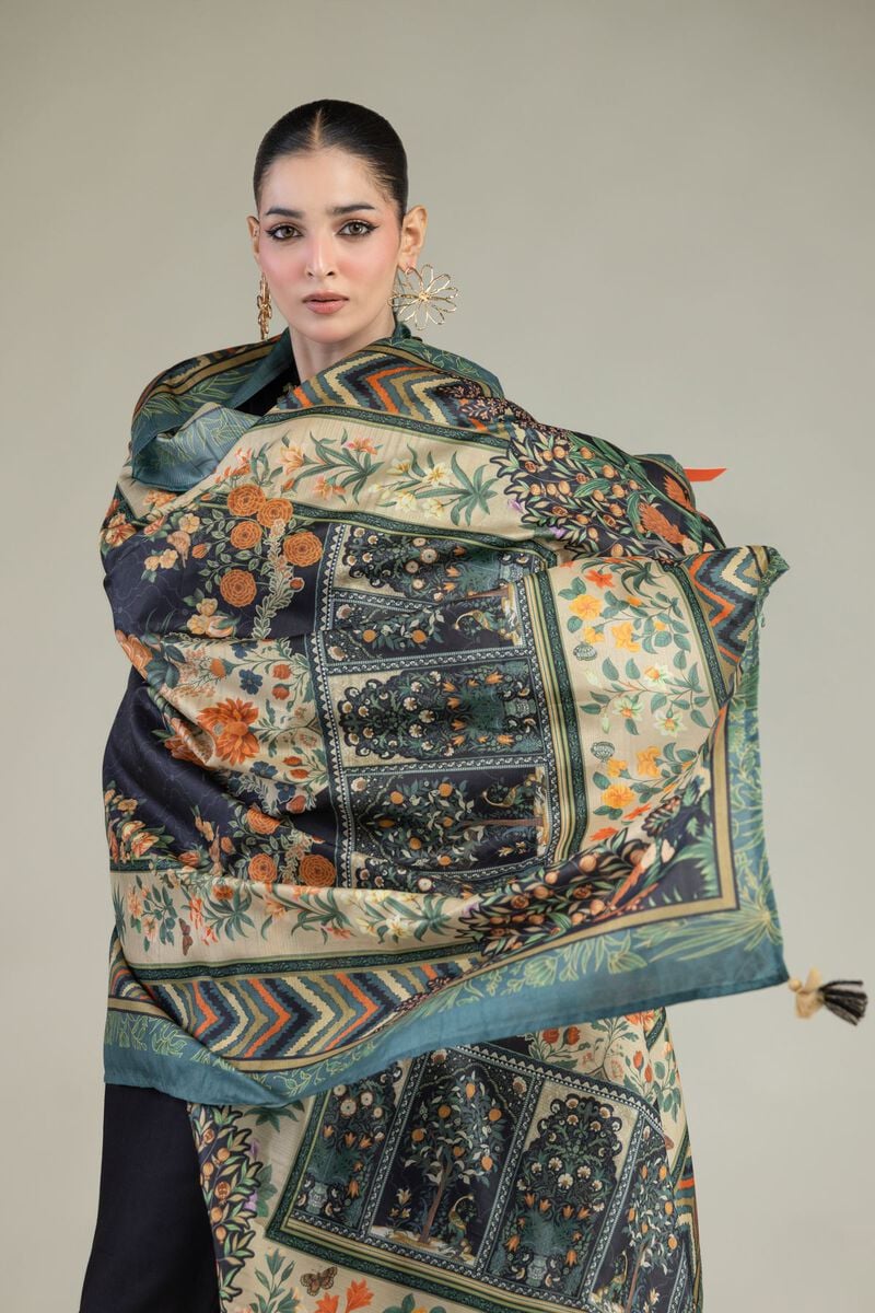 Printed | Polyester Silk | Floral Silk Dupatta | USD 30.00