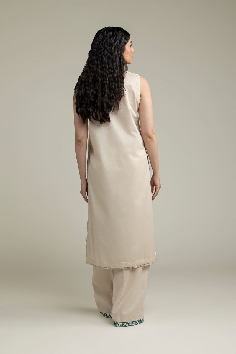 Embroidered | Cambric | Floral Sleeveless Kurta | USD 40.00
