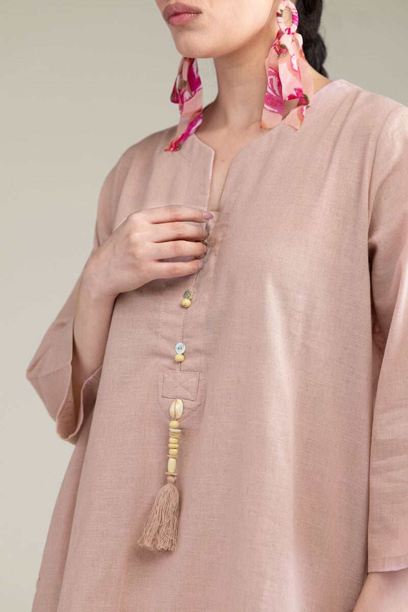 Dyed | Blended Linen | Solid Linen Kurta | USD 35.00