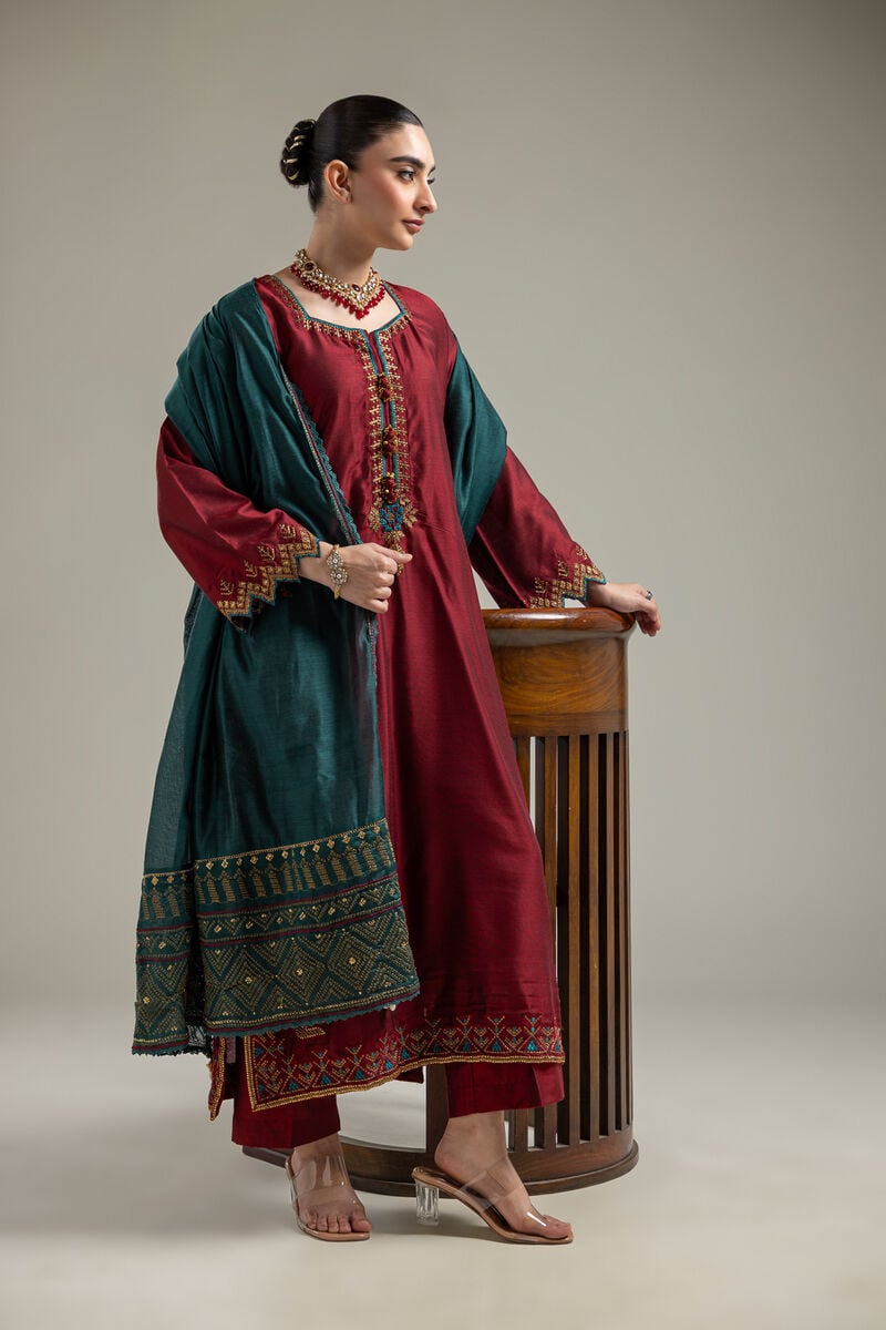 Cotton Net | Green Net Dupatta | USD 40.00